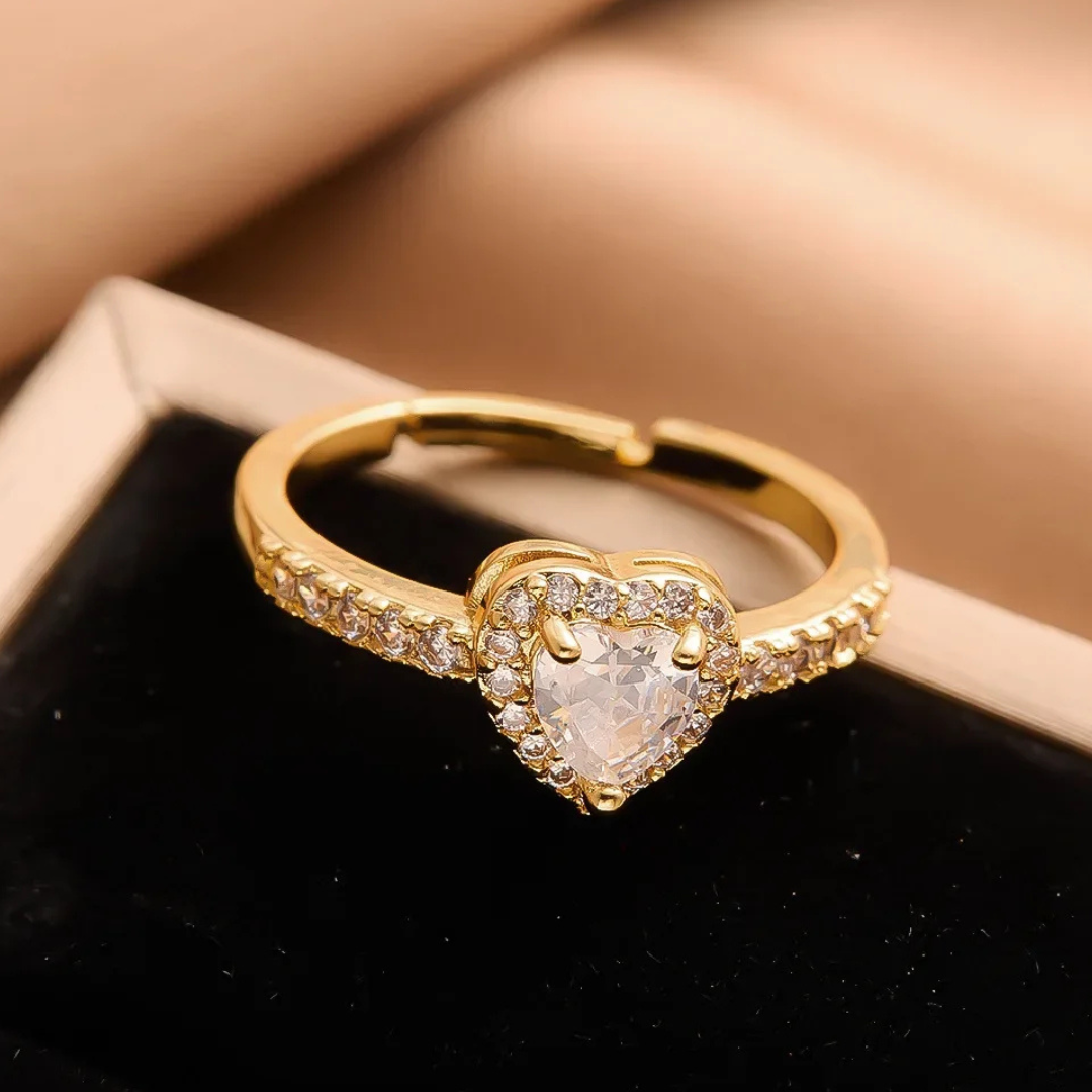 Anillo Corazon De Cristal